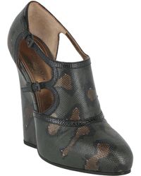Bottega Veneta - Chunky Heel Almond Toe Leather Pump - Lyst