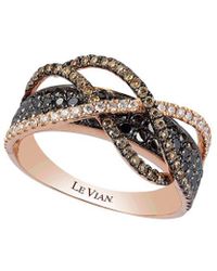 Le Vian - Le Vian Le Vian Exotics Gladiator 14k Rose Gold 1.10 Ct. Tw. Diamond Half-eternity Cocktail Ring - Lyst
