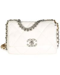 CHANEL - Quilted Leather Small 19 Flap Bag (Authentic Pre-Loved) - Lyst