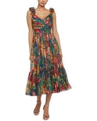 THEIA - Tate Midi Dress - Lyst