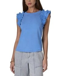 Wit & Wisdom - Mixed Media Knit Top - Lyst