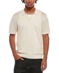 Onia - Linen Johnny Collar Polo Sweater - Lyst