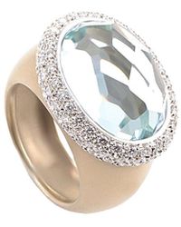 Pomellato 18k Rose Gold 1.12 Ct. Tw. Diamond & Aquamarine Ring - Metallic