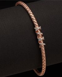 Meshmerise - 18k Over Silver 0.15 Ct. Tw. Diamond Bangle Bracelet - Lyst
