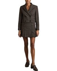 Reiss - Vienna Double-Breasted Cropped Textured Wool-Blend Blazer - Lyst