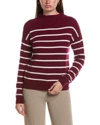 Bruno Magli - Jersey Striped Funnel Neck Wool & Cashmere-blend Sweater - Lyst