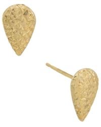 Italian Gold - 10K Pear Shaped Stud Earrings - Lyst