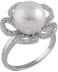 Splendid - Rhodium Over Silver 10-11mm Pearl Ring - Lyst