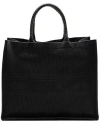 Dior - Embossed Calfskin Oblique Large Book Tote (Authentic Pre-Loved) - Lyst