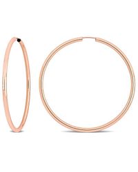 Italian Gold - 14k Italian Rose Gold Hoops - Lyst