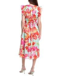Corey Lynn Calter Calista Embroidered Basque-Waist Midi Dress in Green |  Lyst UK