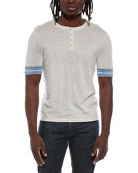 Autumn Cashmere - Striped Trim Henley Shirt - Lyst