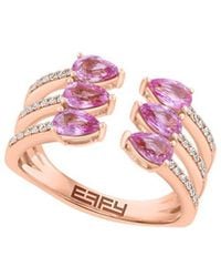 Effy Fine Jewelry - 14K Rose 0.58 Ct. Tw. Diamond & Emerald Ring - Lyst