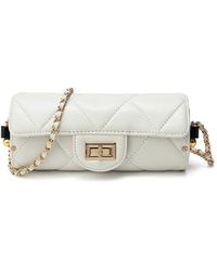 Tiffany & Fred Quilted Leather Barrel Crossbody - White