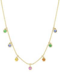 Effy Fine Jewelry - 14k 2.14 Ct. Tw. Diamond & Multi Sapphire, Tsavorite Necklace - Lyst