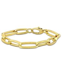 Italian Gold - 14k Paperclip Chain Bracelet - Lyst