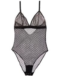 Wolford - Sheer Logo Triangle Bodysuit - Lyst