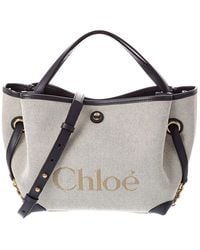 Chloé - Clover Double Carry Small Canvas & Leather Tote - Lyst