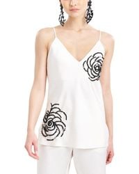 Natori - Luxe Charmeuse Embroidered V-neck Cami - Lyst