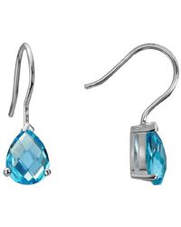 Gemstones - Silver 5.70 Ct. Tw. Swiss Blue Topaz Earrings - Lyst