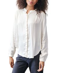 Bella Dahl - Relaxed Fit Smocked Button Down Shirt - Lyst