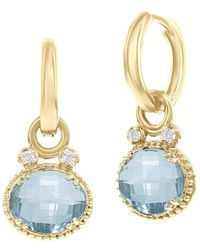 I. REISS - 14k 6.10 Ct. Tw. Diamond & Blue Topaz Earrings - Lyst