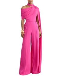 Reiss - Carrie One Shoulder Drape Wide Leg Jumpsuit - Lyst