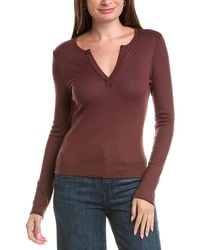 Michael Stars - Salem Mixed Henley Top - Lyst