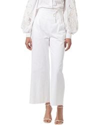 Carolina Herrera - High-Waist Wide Leg Cropped Pant - Lyst