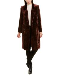 The Kooples Wrinkle Velvet Silk-blend Coat - Brown