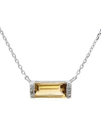 Gemstones - Silver 0.49 Ct. Tw. Diamond & Citrine Necklace - Lyst
