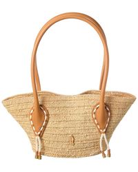 Christian Louboutin - Venus Mini Raffia & Leather Tote - Lyst