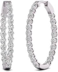 Diana M. Jewels - Diana M. Fine Jewelry 14k 10.00 Ct. Tw. Lab Grown Diamond Hoops - Lyst