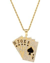 Eye Candy LA - The Bold Collection Titanium Cz Royal Flush Pendant Necklace - Lyst