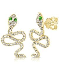 Sabrina Designs - 14k 0.35 Ct. Tw. Diamond & Tsavorite Snake Earrings - Lyst