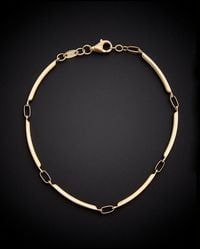 Italian Gold - 14k Curved Bar Link Bracelet - Lyst