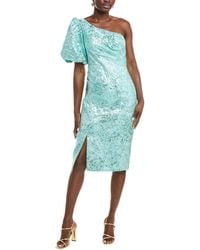 Rene Ruiz - One-Shoulder Metallic Jacquard Cocktail Dress - Lyst
