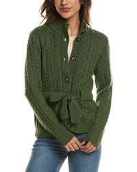 Forte - Military Cable Wool & Cashmere-Blend Cardigan - Lyst