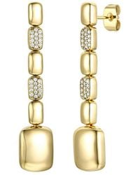 Rachel Glauber - 14k Plated Cz Link Dangle Earrings - Lyst