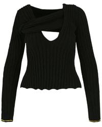 Bottega Veneta - Boucle Ribbed V-Neck Sweater - Lyst