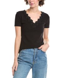 Jason Wu - Lace Trim V-Neck Top - Lyst