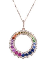 Diana M. Jewels - Fine Jewelry 14k Rose Gold 1.52 Ct. Tw. Diamond & Sapphire Necklace - Lyst
