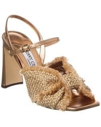 Jimmy Choo - Annika 95 Lurex & Leather Sandal - Lyst
