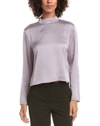 Bella Dahl - Mock Neck Button Back Top - Lyst
