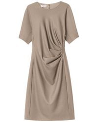 Lafayette 148 New York - Pleated Waist Wool-Blend Dress - Lyst