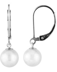 Splendid - Silver 7-8mm Akoya Pearl Earrings - Lyst