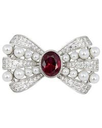Savvy Cie - Plated Cz Pin Brooch - Lyst