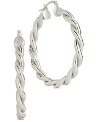 Sterling Forever - Rosalie Polished Entwined Hoops - Lyst