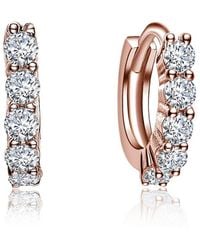 Genevive Jewelry - 18k Rose Gold Plated Earrings - Lyst