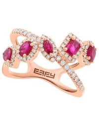 Effy Fine Jewelry - 14K Rose 5.17 Ct. Tw. Diamond & Ruby Ring - Lyst